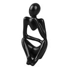Resin Thinker Statue Abstract Thinker Figure Decoration For Home(Black Left)