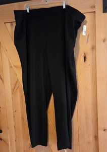 Neu! Catherines schwarz Krepp Strick Pull-on schmale Hose Gr. 4X 50x28" Mittelnaht - Bild 1 von 14