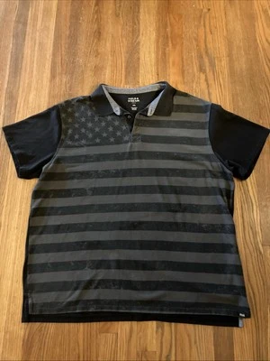 Field & Stream American Flag Polo Shirt Mens Size 3XL Black Gray - Image 1 of 4