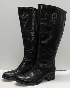 Born Knee High Riding Boots F50303 Black Leather * Sz 7.5 * EUC - Picture 1 of 10