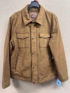 Levis Jacket Mens Large Quilted Lined Utility Trucker Canvas Workwear NEW W/TAGS - Picture 1 of 20
