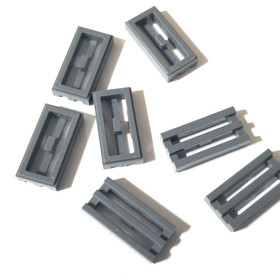 Lot of 7 LEGO Dark Bluish Gray 1x2 Tile Grille 2412 / 30244 Brick Parts Pieces