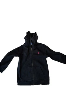 Polo Ralph Lauren Full Zip Pony Sweatshirt Hoodie Black Boy's Kid's Size 6 - Picture 1 of 2