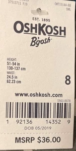 Joggers Boys Size 8 Blue Elastic Drawstring Waist Jeans. Oshkosh Stretch Denim - Picture 1 of 9