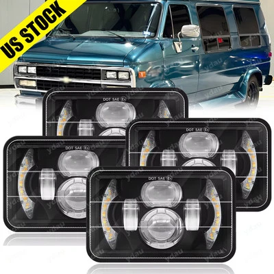 4件装4X6英寸高/低光束DRL LED车头灯灯泡适合雪佛兰G10 G20 G30 C10 C20 C30 — 第 1/4 张图片