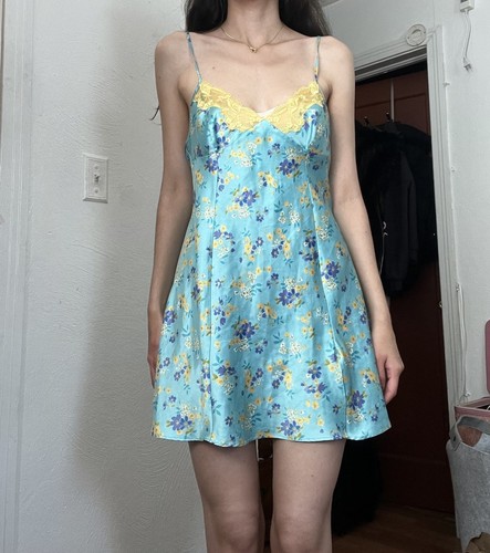 UNDERCOVER victoria’s secret mini abito slip dettaglio pizzo floreale taglia media