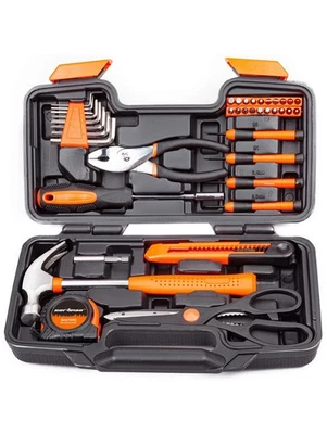 39 Piece Tool Set General Household Hand Kit with Plastic Toolbox Storage Cas... - Image 1 of 4