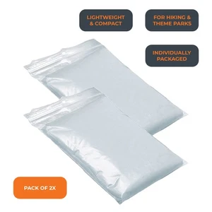 2x Adult Clear Waterproof Emergency Theme Park Festival Rain Poncho Mac Coat - Picture 1 of 6