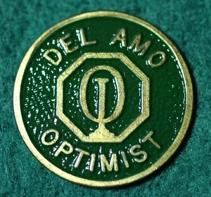 _RARE_ DEL AMO OPTIMIST 1" Golf Ball Marker - Picture 1 of 1