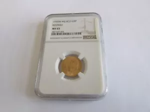 1955M, México, G5P, Restrike, certificado NGC, nuevo 65, dorado - Imagen 1 de 4
