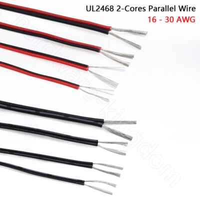 UL2468 2-Cores Parallel Wire 16 - 30 AWG Tinned Copper PVC Cable Flexible Soft   - Image 1 of 4