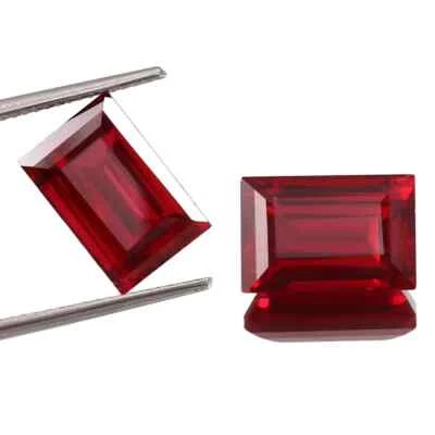 Par de piedras preciosas sueltas certificadas corte baguette rubí rojo natural de 40 quilates Mozambique Foto 1 de 4