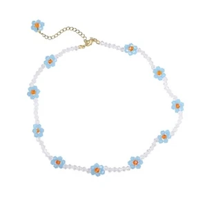 Colorful Flower Beaded Choker Hand-Making Necklace Charm Clavicle Chokers - Picture 1 of 8
