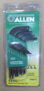 ALLEN 59817 13 PC. SHORT ARM HEX KEY SET ALLEN WRENCH MADE IN THE U.S.A - Picture 1 of 10