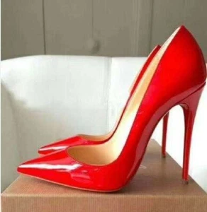 Damenschuhe elegante hohe Stilettos mit Absatz spitz zulaufend Lackleder Hochzeit Party - Bild 1 von 28