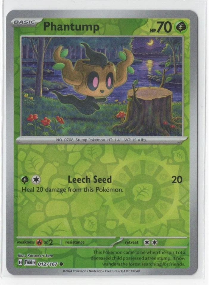 Pokemon Twilight Masquerade 012/167 Phantump Reverse Holo - Image 1 of 1