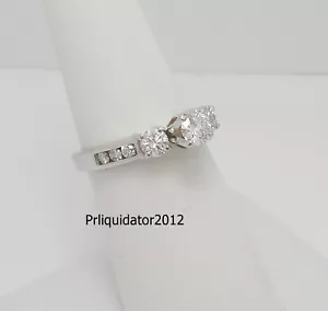 1CT Natural Diamond Anniversary Engagement Wedding Bridal Ring 14K White Gold - Picture 1 of 12