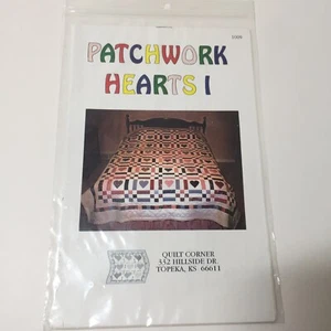 Patchwork Hearts Quilt Pattern Quilt Corner 83" x 93" - Picture 1 of 3