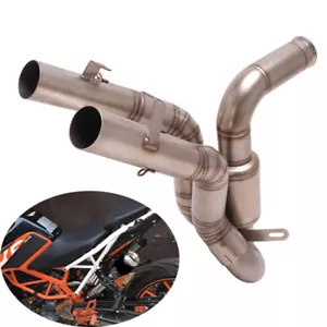 51mm Dual-outlet Exhaust Pipe Steel Modified for Duke 390 125 250 2017-2020 - Picture 1 of 9
