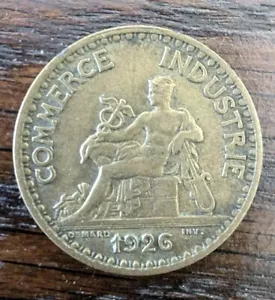 1926 1 Franc Coin, km876, Mintage 1,580,000 - Rare Coin - Picture 1 of 2