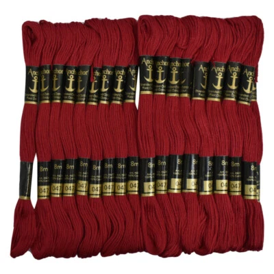 Anchor Cotton Threads Red Cross Stitch Long Embroidery Needlepoint,25 Skiens - Image 1 of 4