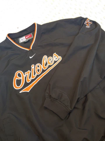 Vintage Baltimore Orioles Nike Windbreaker Pullover Jacket Size XL MLB Cover