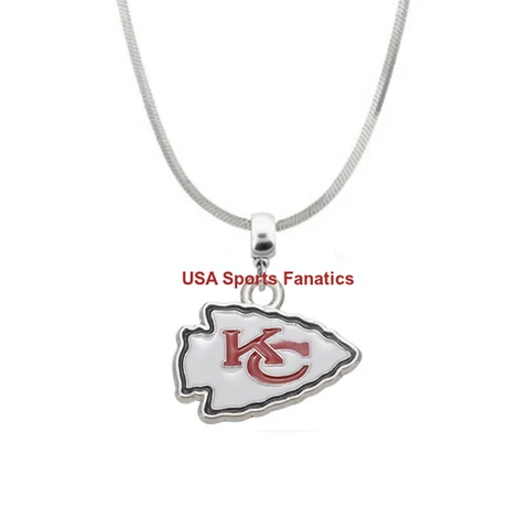 NFL Kansas City Chiefs Team Logo Pendant Necklace On A 925 Snake Chain (4 Sizes) Cover