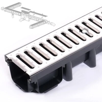 EDELSTAHL Entwässerungsrinne A15 Tiefe 63-98-148 1,5t | Bodenrinne PREMIUM set - Bild 1 von 4