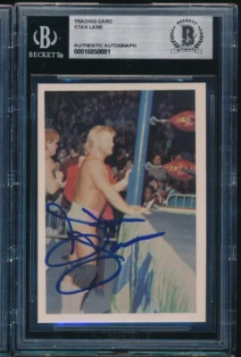 1988 Wonderama NWA Wrestling #27 Stan Lane signed auto autograph BAS BECKETT - Image 1 of 2