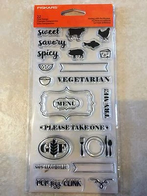 Clear Acrylic Stamp Set by Fiskars Stamps Hostess with the Mostest 146890-1001 - Image 1 of 2