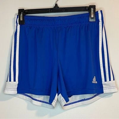 Adidas Royal Blue and White Athletic Shorts with Elastic Waistband - Image 1 of 4