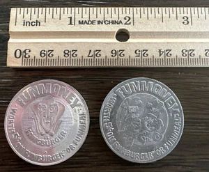 Vintage Rare Burger Chef Fun Money Aluminum Fangburger and Jeff Tokens! (106) - Picture 1 of 2