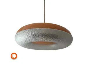 1970er Original Siemens Siform Hängelampe Kunststoff Weiß -orange Kultlampe - Picture 1 of 2