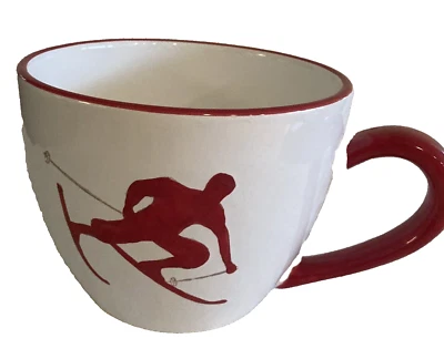 Gmundner Keramik кофе чай чашка кружка Тони рубин красный лыжник 6,8 унций # 5103 - Изображение 1 из 4