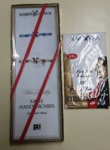 Men's 4 PC Boxed Fancy Fine Quality Embroidered "W" Handkerchiefs #RBKS2