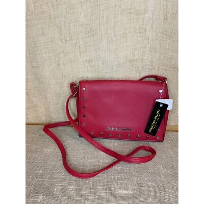 Christian Siriano Crossbody Bag Studded Flap Purse Designer Handbag - Image 1 of 4