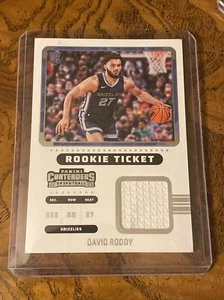 2022-23 Contenders David Roddy Rookie Ticket RC Patch #RTS-DRM Grizzlies Card NM - Picture 1 of 2