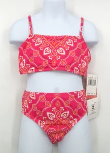 HOBIE GIRLS BANDANA 2 PIECE BIKINI SWIMSUIT Girl's Size 10 PINK - Picture 1 of 11
