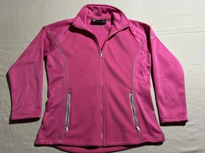 Spyder Core毛衣夹克粉色女式大码全拉链羊毛衬里 — 第 1/4 张图片