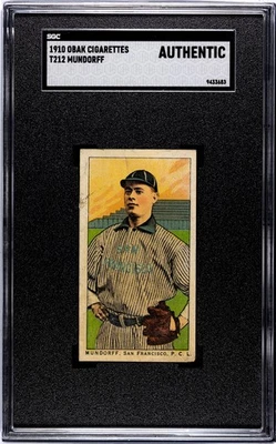 1910 Obak Cigarettes T212 Mundroff San Francisco Pacific Coast League SCG autêntico - Imagem 1 de 2