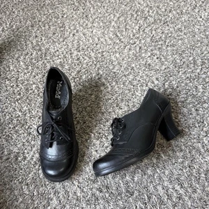 Vintage Y2K Mudd Shoes Oxford Lace Up Heels Size 7 Faux Leather Witch 90s - Picture 1 of 11