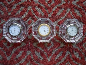 3 Stück!  Waterford Kristall Uhren. Briefbeschwerer/Tischuhren. Ungetestet. - Bild 1 von 8