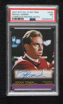 2007 Rittenhouse Star Trek: The Complete Movies Miguel Ferrer PSA 7 Auto he5 - Image 1 of 3