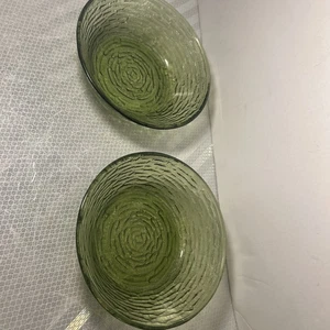 Set 2 Insalatiere Vintage Ancoraggio Soreno Verde Avocado 6" Vetro Cereali - Foto 1 di 7