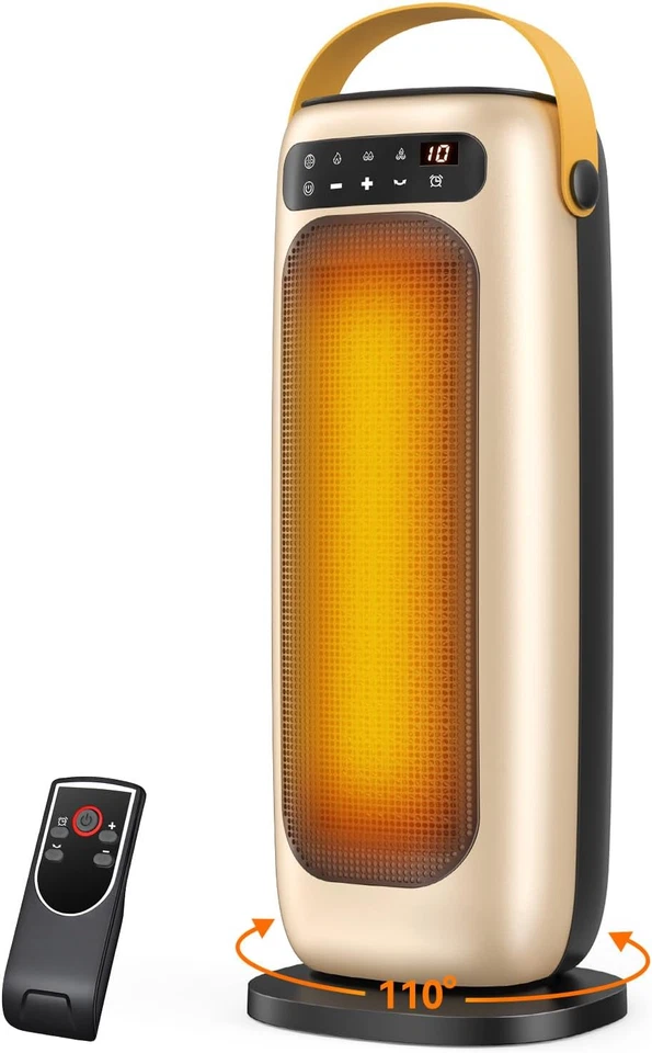 Космический обогреватель, 1500 Вт PTC керамические электрические обогреватели для использования в помещении с пультом дистанционного управления, 4 л - Изображение 1 из 4