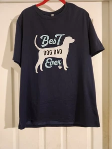 Markenlos Herren Tshirt "Best Dog Dad" Blau L - Bild 1 von 6