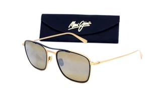 MAUI JIM FOLLOWING SEAS MJ H555-16M GOLD BLACK HCL BRONZE POLARIZED SUNGLASSES - Picture 1 of 11