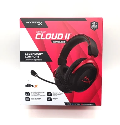 HyperX Cloud II Wireless Over-Ear Gaming Headset - Schwarz/Rot - Bild 1 von 4