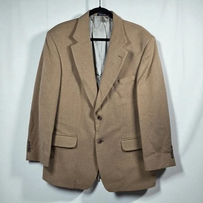 Vintage Club Room Mens 42R Camel Hair Blazer Two Button Sport Coat Jacket Beige - Image 1 of 4