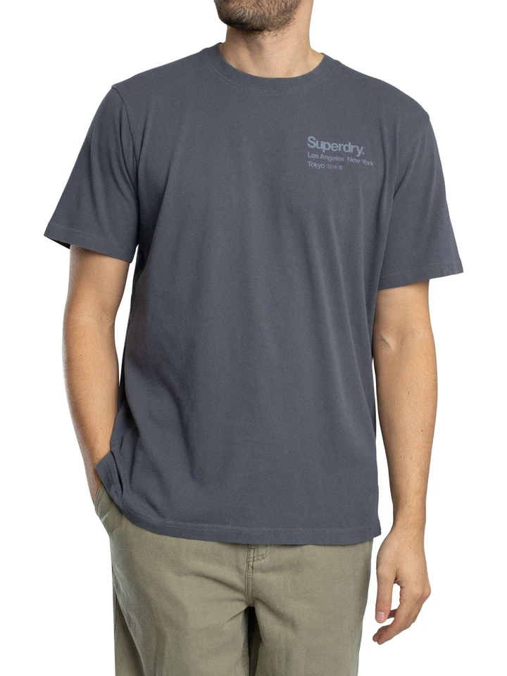 Superdry de los hombres Camiseta con el logotipo de la ciudad, Gris - Imagen 1 de 4